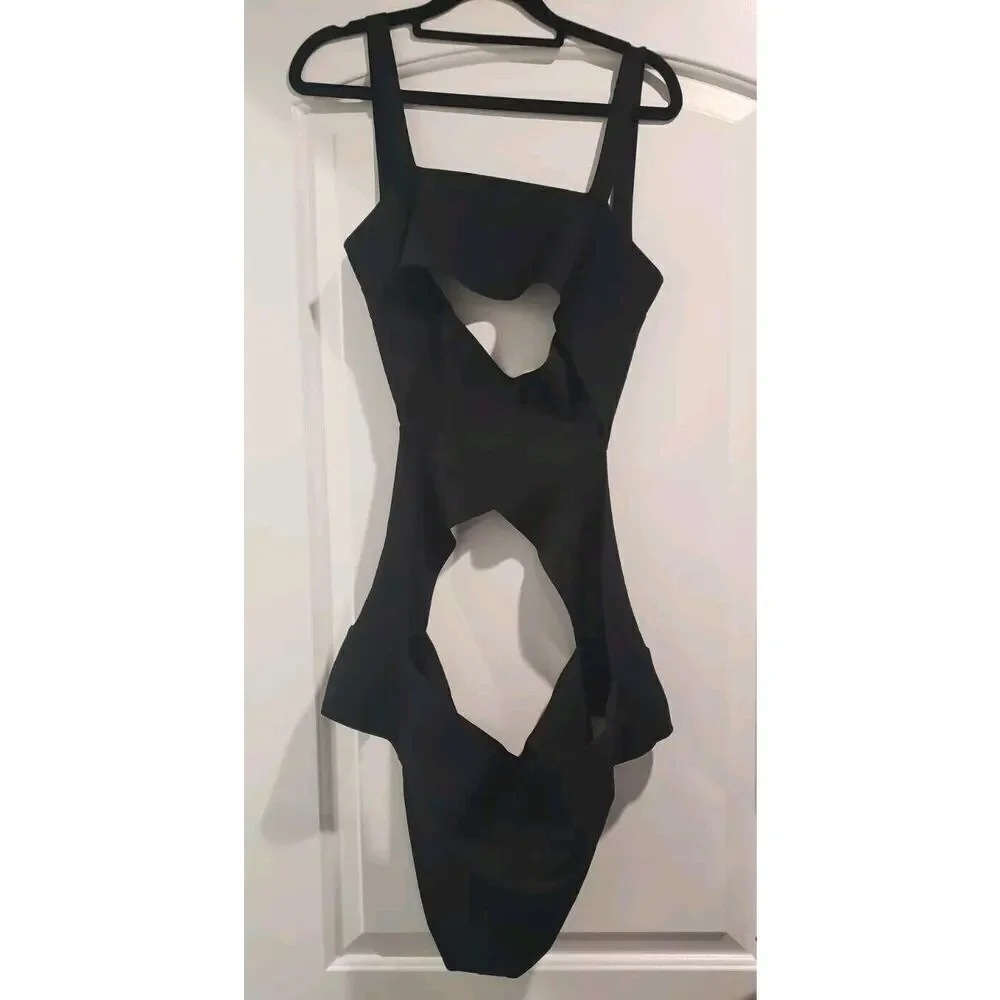 SKIMS Knit Swim Bandage Monokini ‎ 1 Piece Bodysuit Sz 4x Onyx MSRP $108 NWT